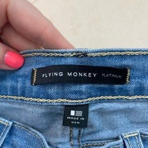 Flying monkey distressed denim jeans size 28
